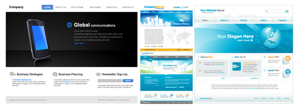 4款网页设计模板矢量素材