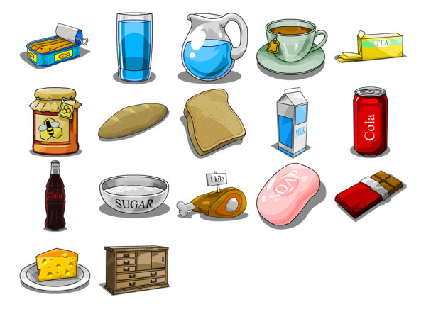 手绘食物饮品图标(png&ico)