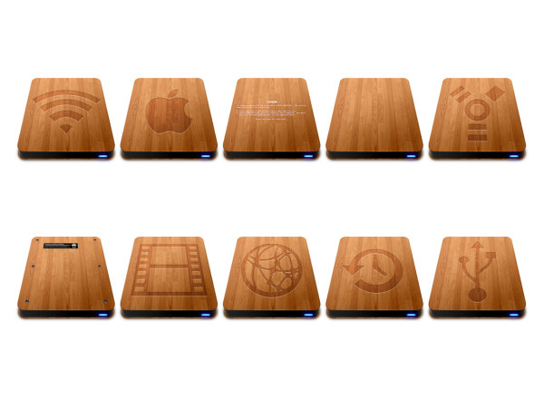 木纹硬盘图标png