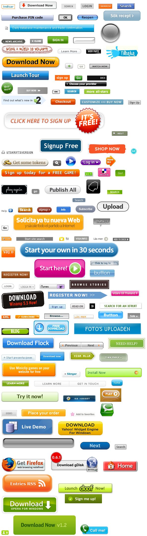 140个网页设计常用按钮装饰小图标素材