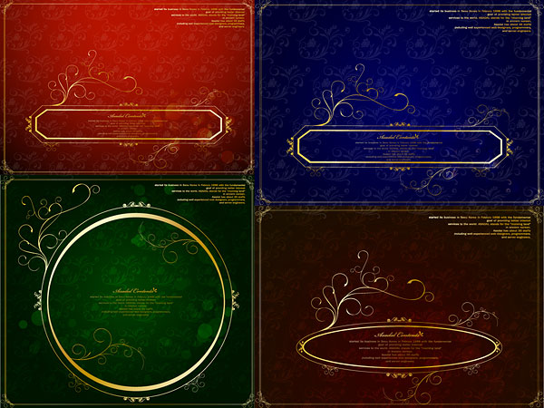 华丽金色花边边框矢量素材-5