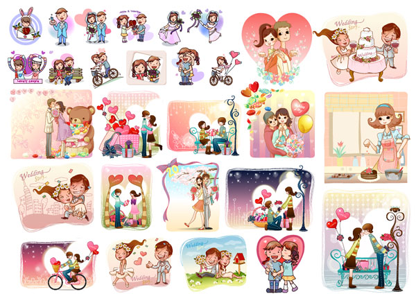28款爱情主题矢量素材