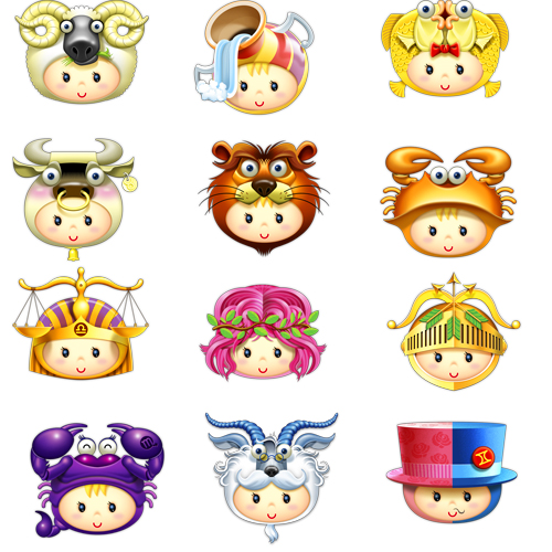 质感12星座PNG图标