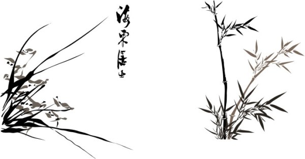 水墨国画矢量素材