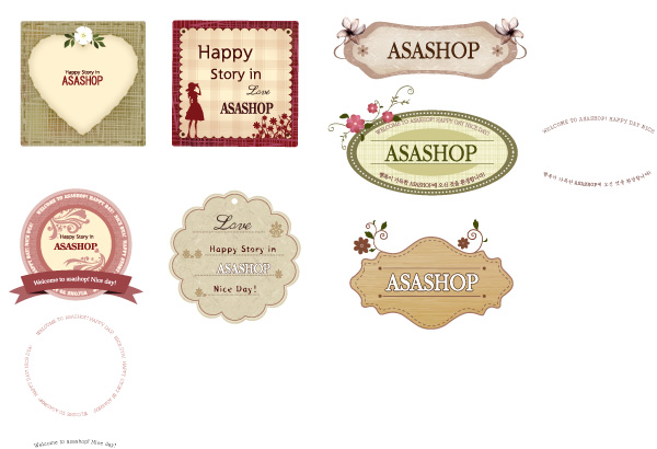 卡通标签矢量素材