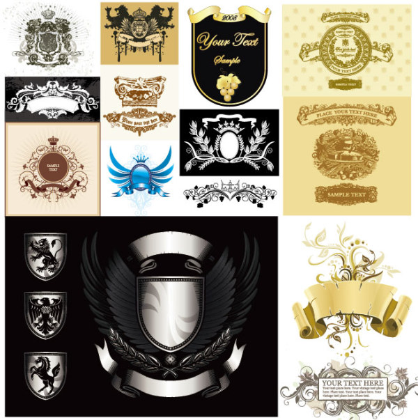 多款欧式设计元素矢量素材包