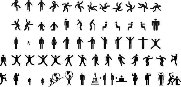 各种火柴人动作矢量素材