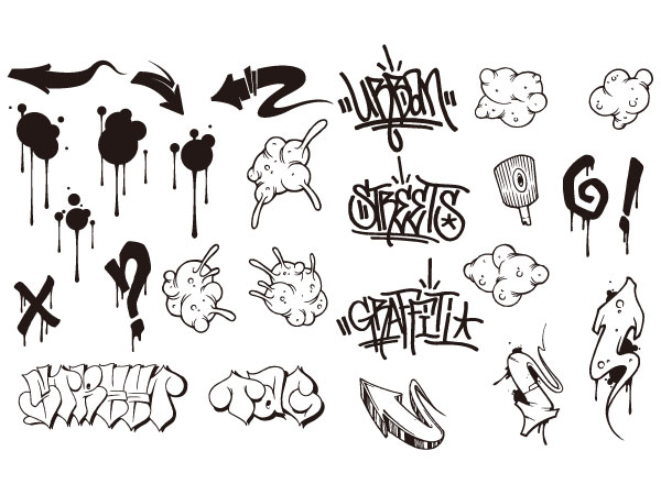 Go Media出品潮流矢量素材Set15-graffiti