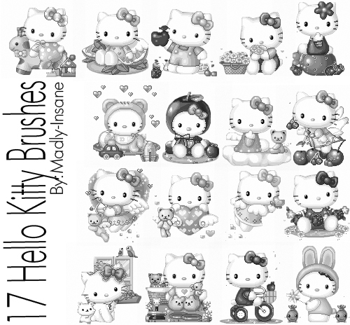 可爱的Kitty猫PHOTOSHOP笔刷！