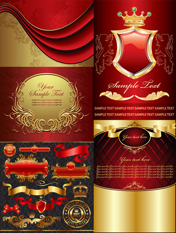 金色欧式元素矢量素材