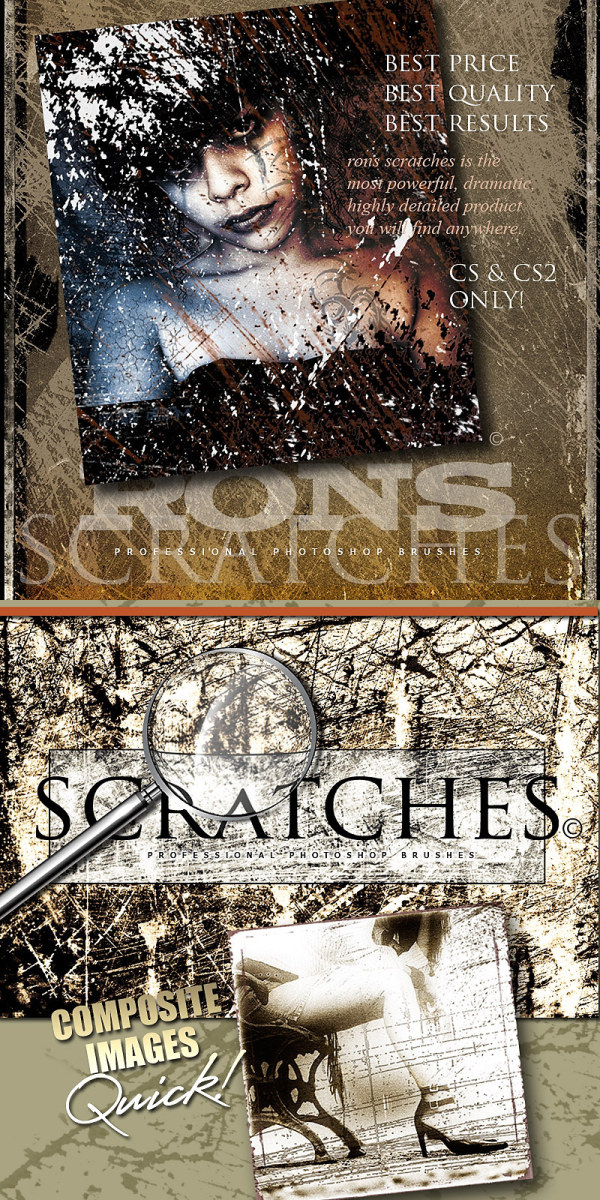 Rons 公司出品的高清晰划痕、刮痕PS系列笔刷（之二）