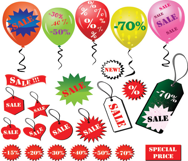 打折销售元素矢量素材