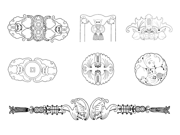 蝙蝠图案传统矢量素材