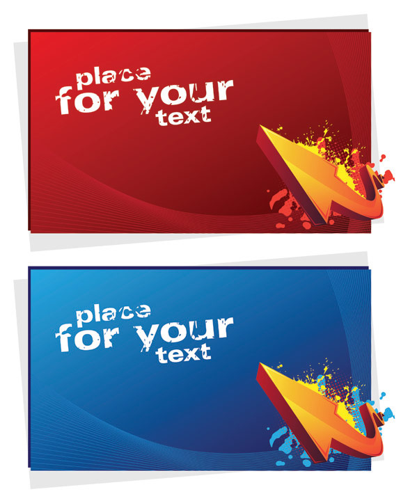 立体箭头卡片模板矢量素材