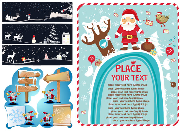 3款可爱圣诞节矢量素材