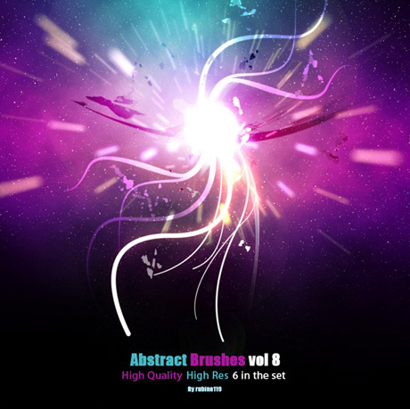 6款炫彩光效ps笔刷