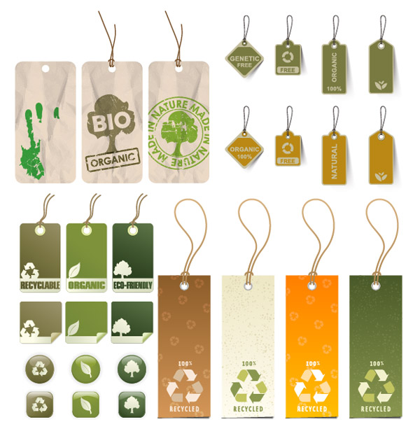 多款环保吊牌矢量素材