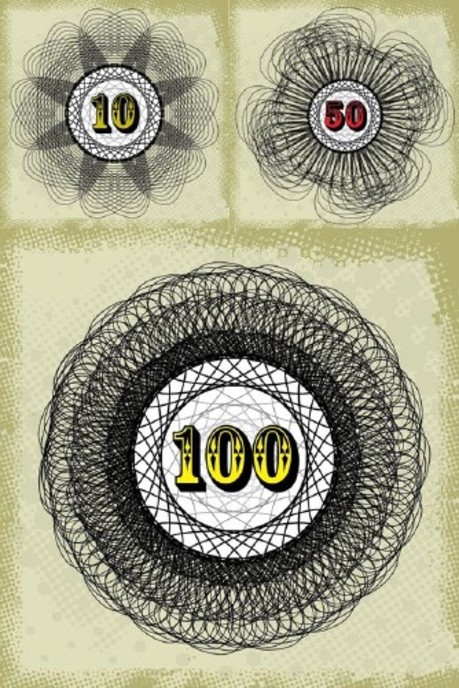 赠券防伪纹样矢量素材