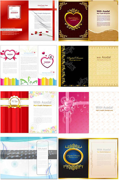 情人节折页设计模板矢量素材