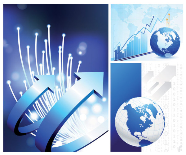 科技数据地球矢量素材