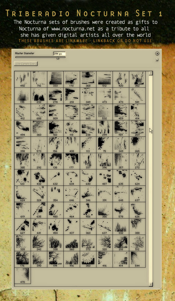 Ron's  公司出品的高清晰Triberadio笔刷集之六 （Nocturna Set 1）    