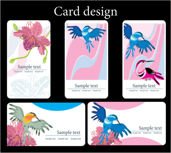 小鸟花朵主题矢量素材