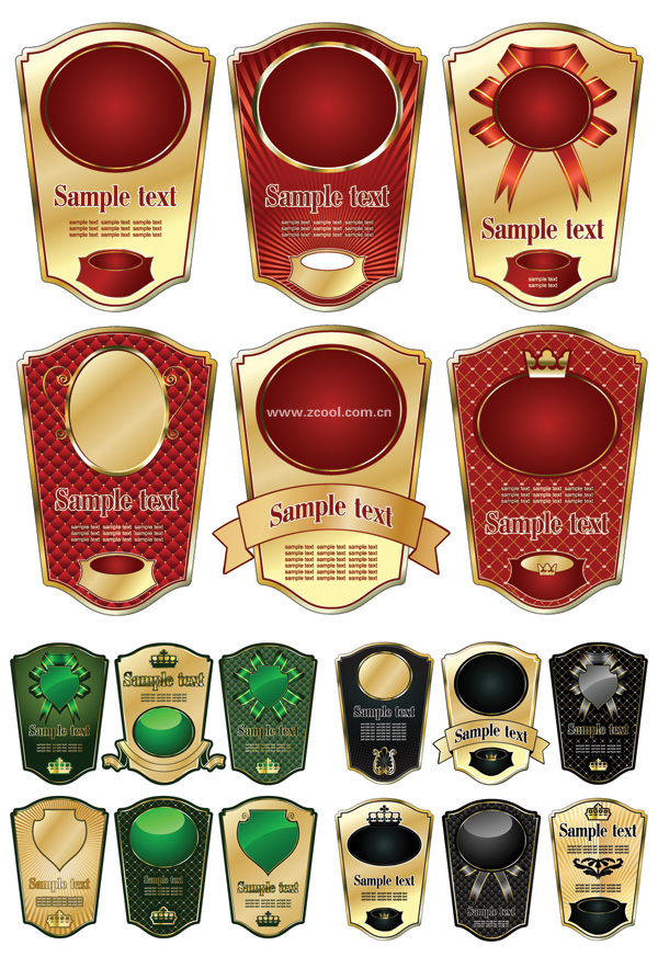 卡片标签Labels矢量素材