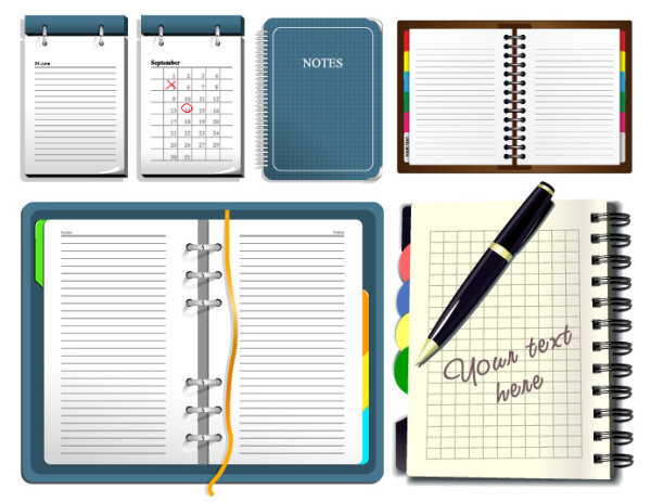 记事本矢量素材