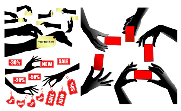 手拿物品矢量素材