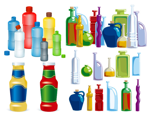 各种款式瓶子矢量素材