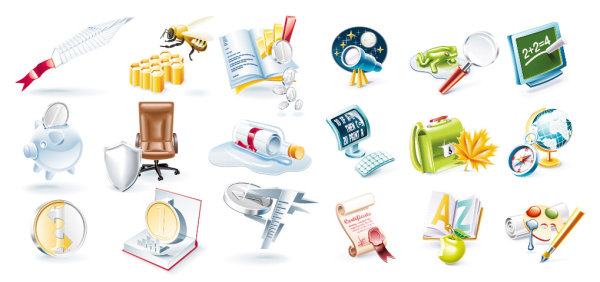 精美3D图标矢量素材