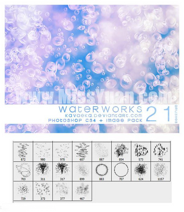 高清晰清凉水珠PS笔刷（附PNG图片）