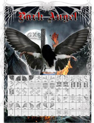 高清晰漂亮翅膀PS笔刷