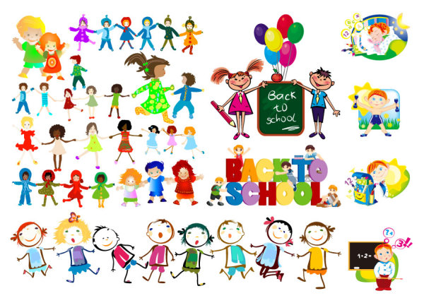 快乐儿童矢量素材