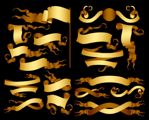 牛皮纸丝带矢量素材