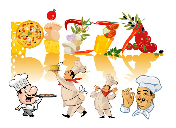 厨师与食物矢量素材