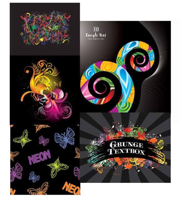 绚丽蝴蝶造型矢量素材