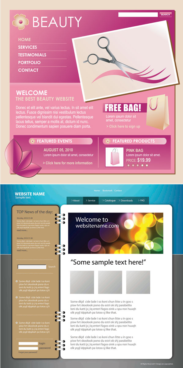 网页模板矢量素材