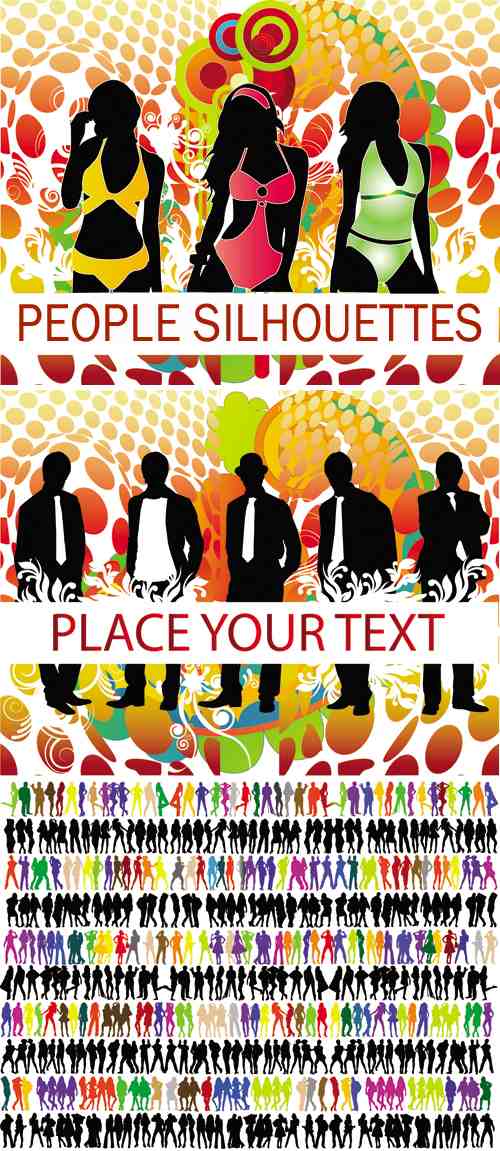 多款矢量人物剪影