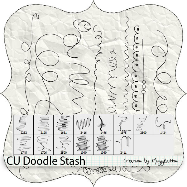高清晰优美线条笔刷