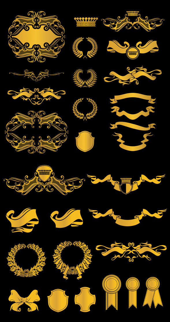 简易banner及花边矢量素材