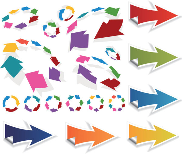 彩色箭头图标矢量素材