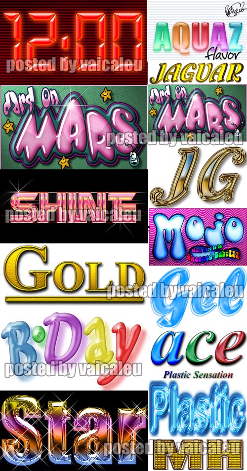 842款特效字体、梦幻影像及调色PS动作集