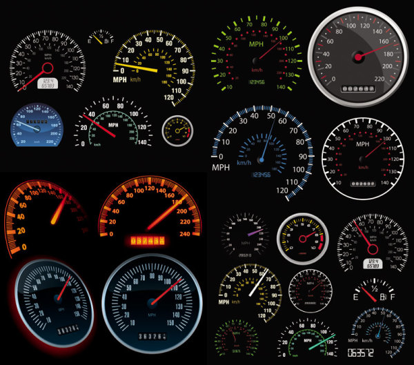 汽车里程 速度表&mdash;矢量素材