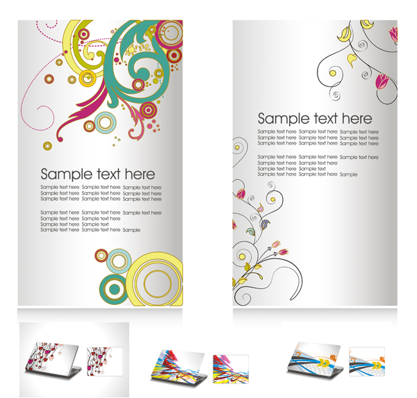 {邀请函与电脑贴纸}矢量素材