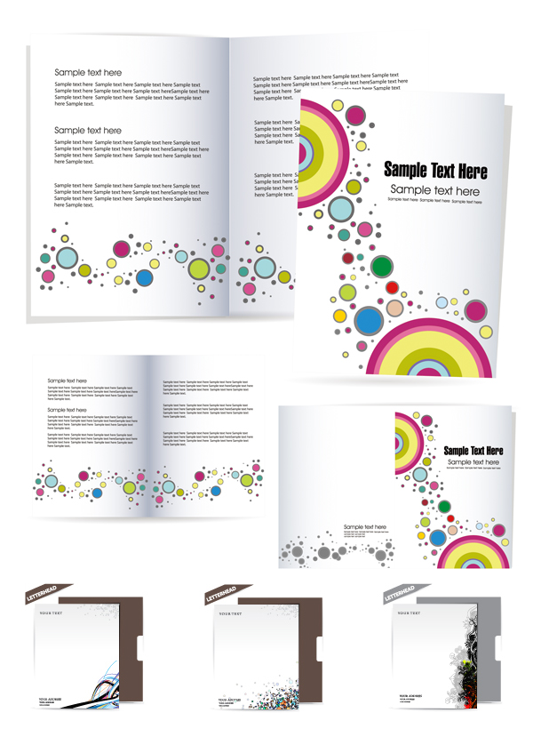 {漂亮的折页与信纸}矢量素材