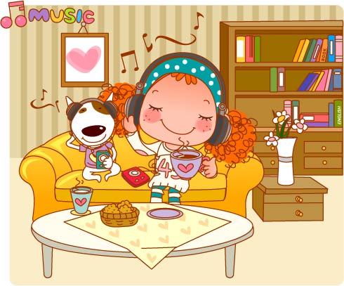 大头女孩生活矢量11