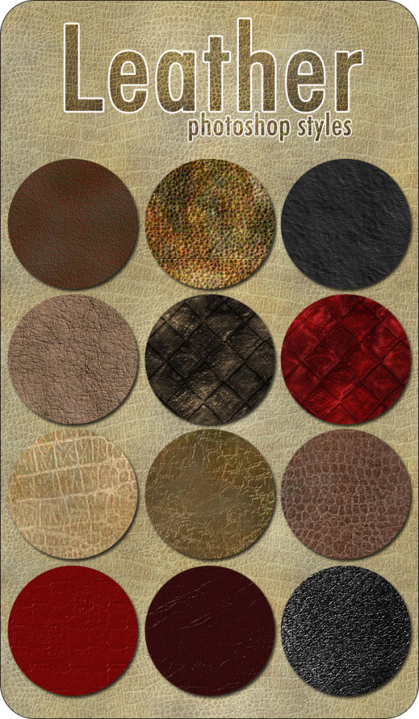 高仿真强质感皮革纹理PS样式（含PSD图层文件）
