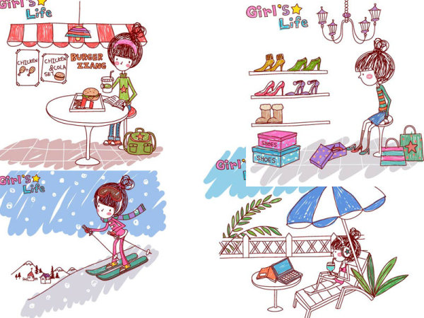 女孩的生活&middot;EPS&nbsp;Girl&rsquo;s&nbsp;Life&nbsp;6矢量素材