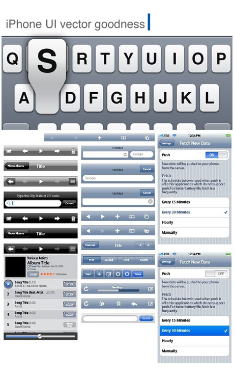 用户界面设计工具包：iPhone&nbsp;UI&nbsp;矢量元素
